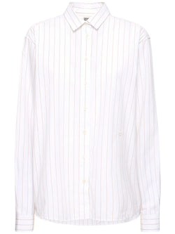 Signature Cotton Shirt - White/Ochre Stripe