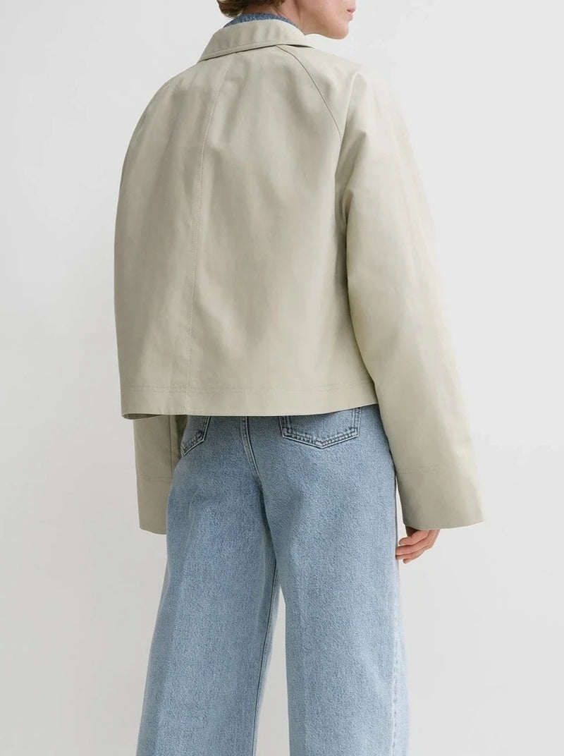 Cropped Cotton Jacket - Sand