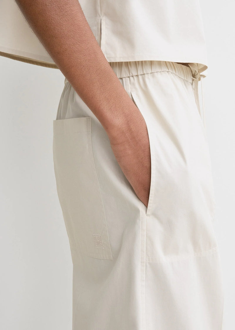 Cotton Drawstring Trousers - Stone