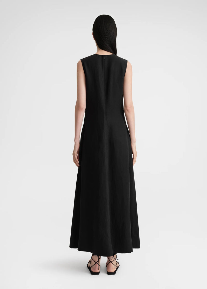 Fluid V-Neck Dress - Black