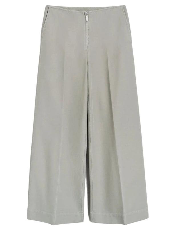 Zip Front Wide Trousers - Dove