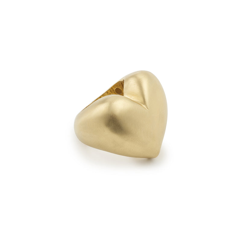 Brushed Gold "Paulette" Heart Ring