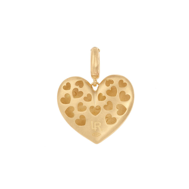 Small "Paulette" Brushed Gold Heart Pendant