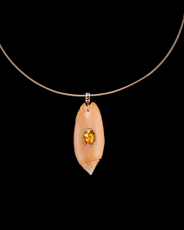 Sanaya Shell Pendant with Scappolite