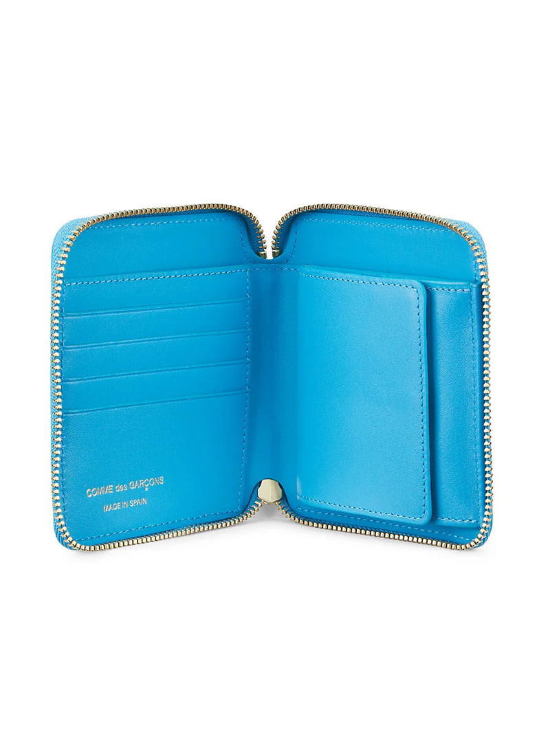 Classic Leather Zip Wallet - Blue