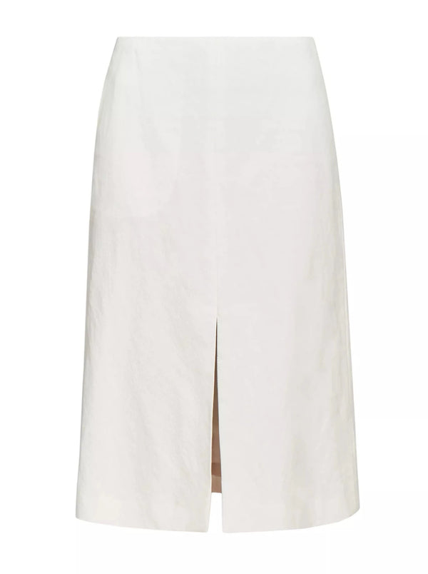 Cotton Linen Shell Skirt - White