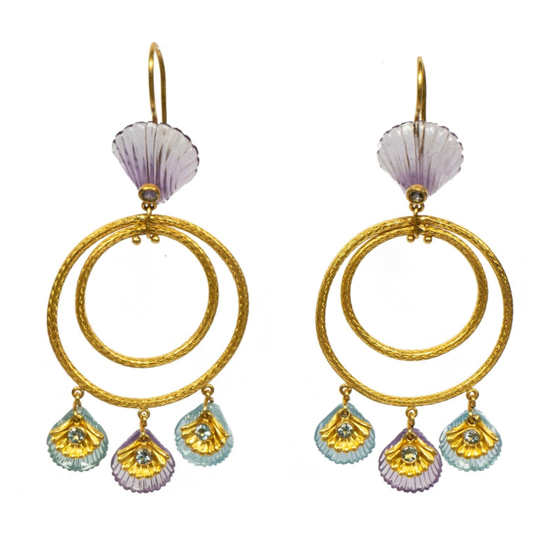 Calypso Hoop Earrings - Amethyst & Aquamarine