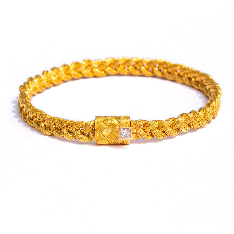 Danae Braided Gold & Diamond Bracelet