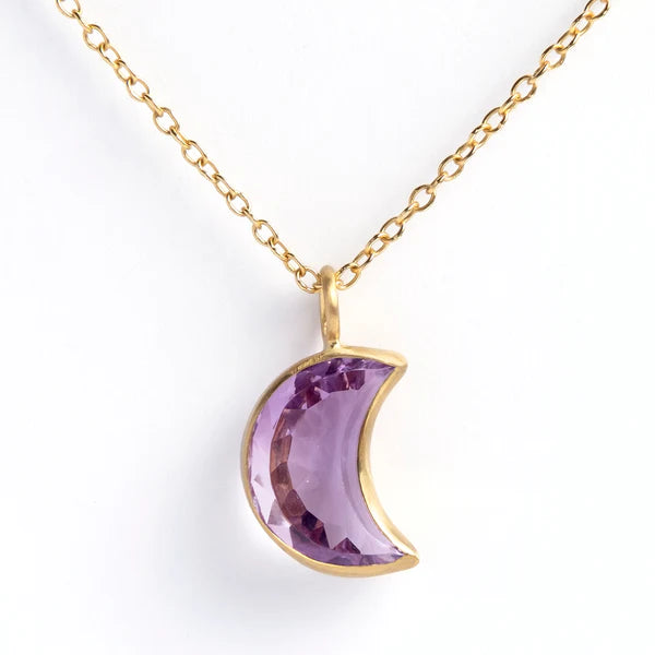 Amethyst Crescent Moon Charm