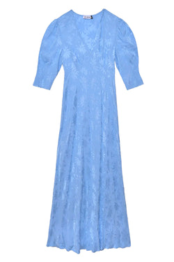 Zadie Dress - Blue Daisy Jacquard