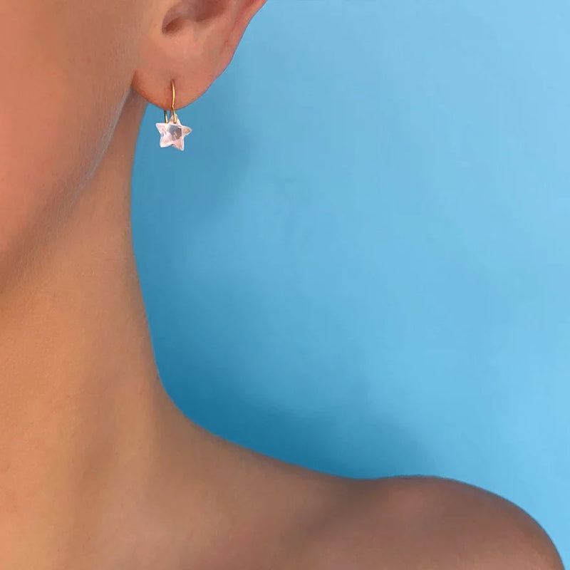 Small Wonder Earrings - Rose Quartz