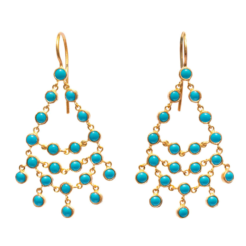 Small Dancing Emilie Earrings - Turquoise