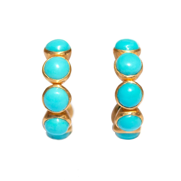 Small Bollywood Hoops - Turquoise