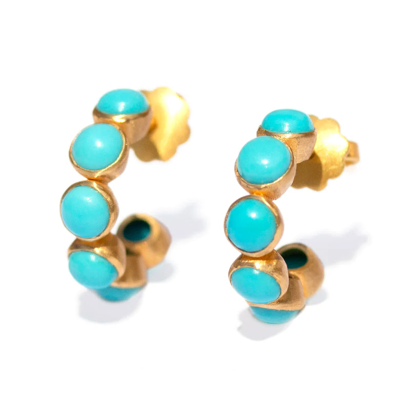 Small Bollywood Hoops - Turquoise