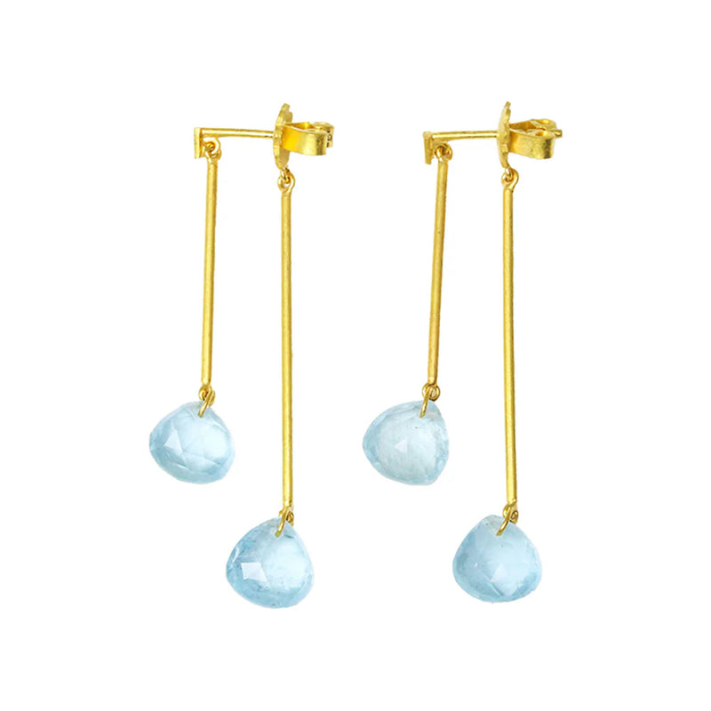 Balancier Earrings - Smokey Aquamarine