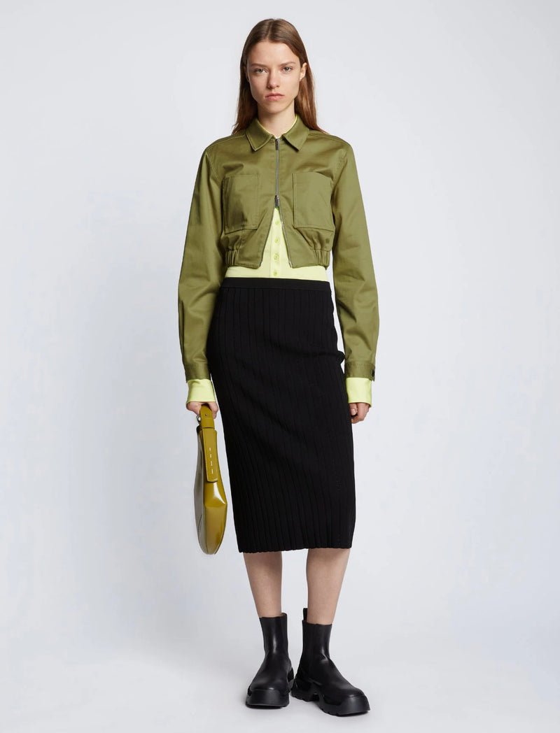 Cotton Twill Bomber - Khaki Green
