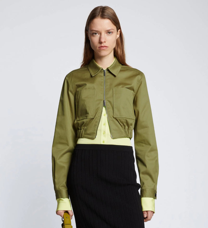 Cotton Twill Bomber - Khaki Green
