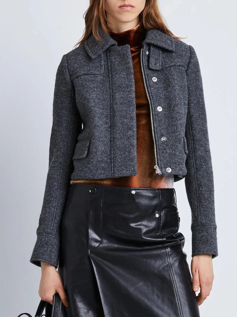 Wool Jersey Jacket - Grey Melange