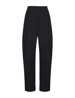 Wool Stretch Suiting Trousers - Black