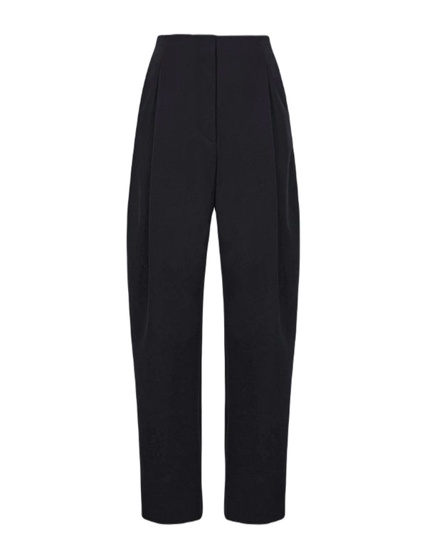 Wool Stretch Suiting Trousers - Black