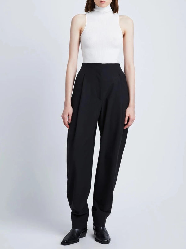 Wool Stretch Suiting Trousers - Black