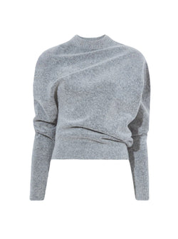 Viscose Wool Sweater - Light Grey Melange