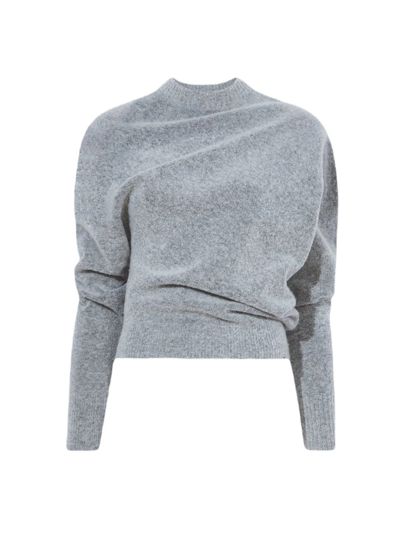 Viscose Wool Sweater - Light Grey Melange