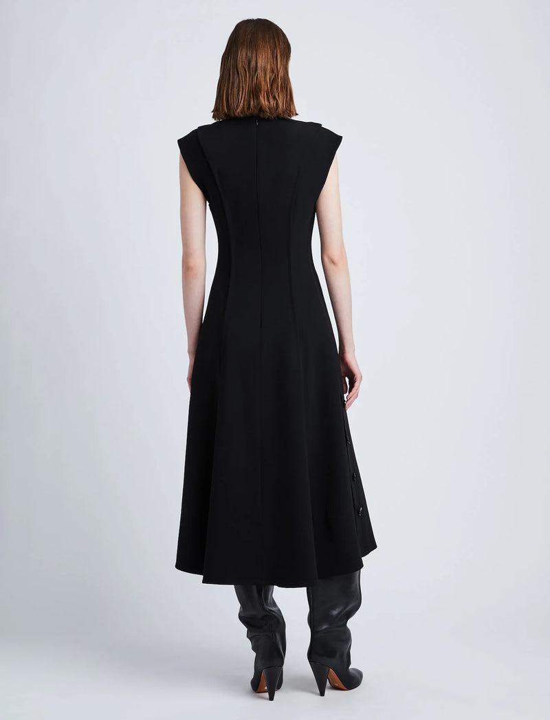 Matte Viscose Crepe Dress - Black