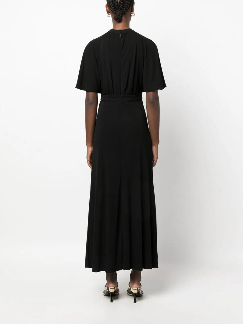 Fluid Sleeve Jersey Dress - Black