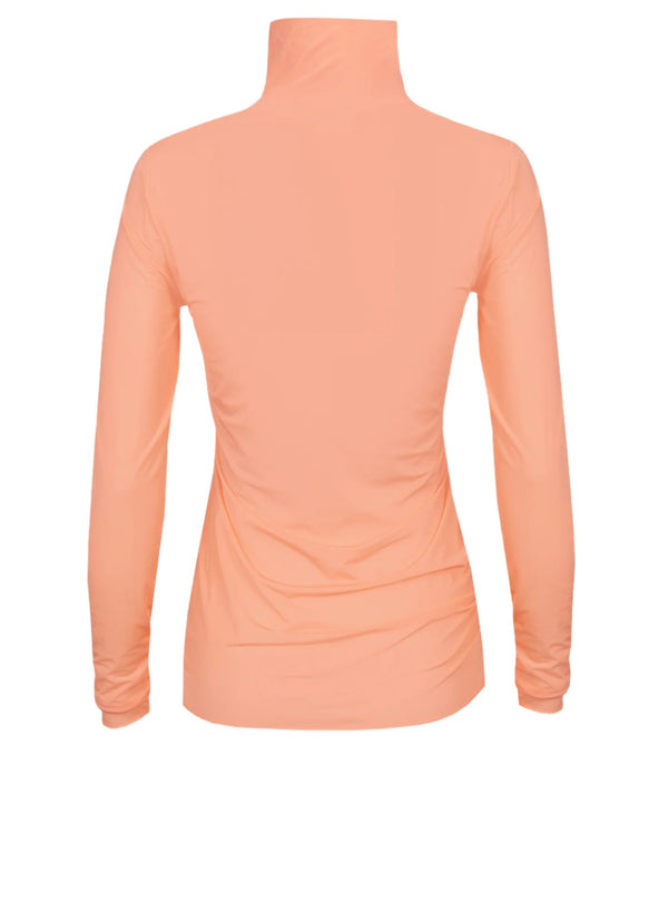 Hoyser Sheer Turtleneck Top - Peach