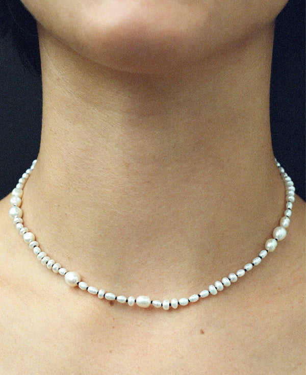 Mermaid Necklace 15" - White Pearl