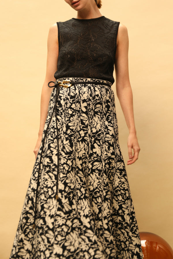 Amaranta Floral Eyelet Top - Black