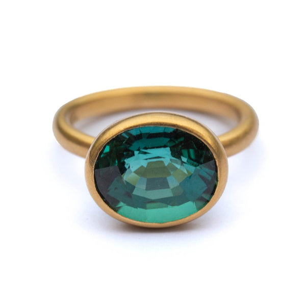 Princess Ring - Blue Green Tourmaline