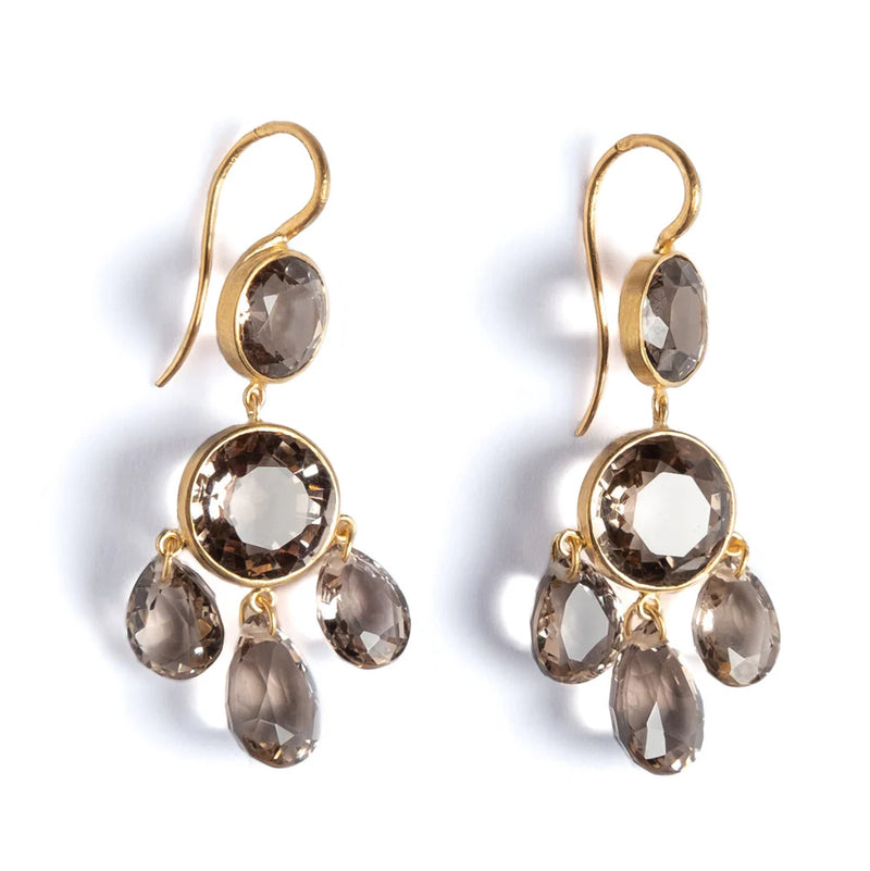 Gabrielle D'Estrees Earrings - Smokey Quartz