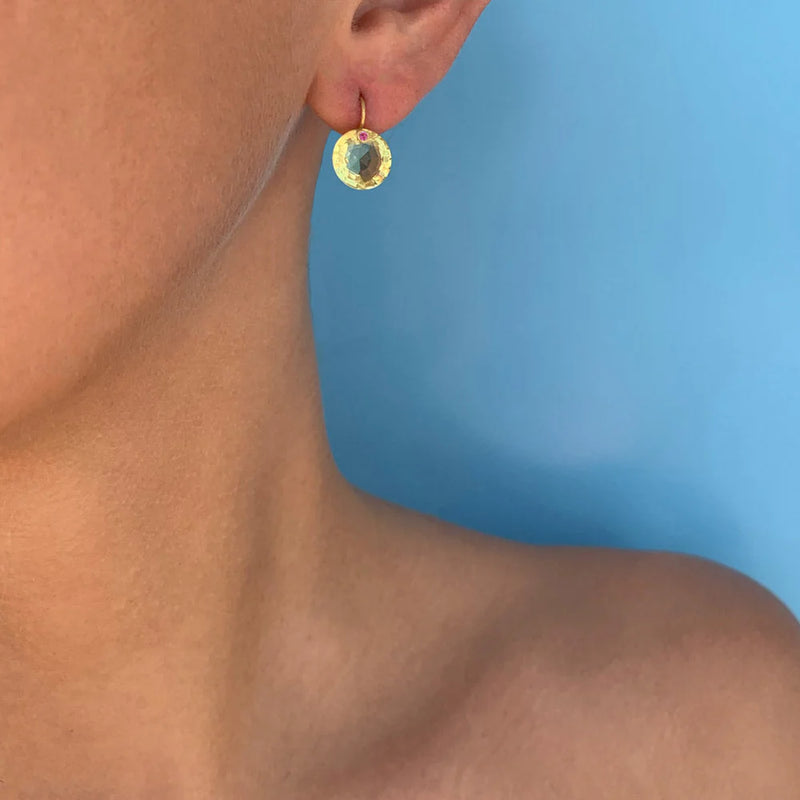 Gem Earrings - Lemon Quartz