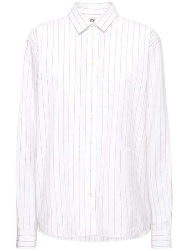 Signature Cotton Shirt - White/Ochre Stripe