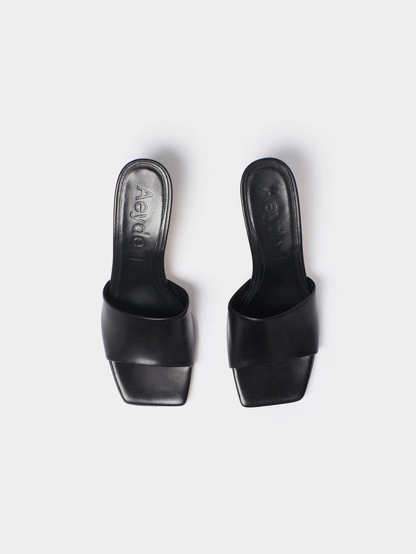Jeanie Leather Sandals - Black
