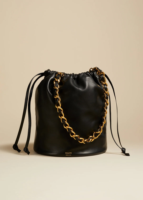 Aria Medium Bucket Bag - Black