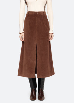 Cooper Corduroy Skirt - Brown