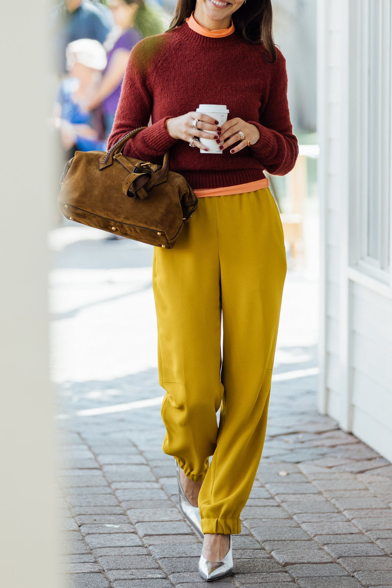 Crepe Piker Pant - Mustard