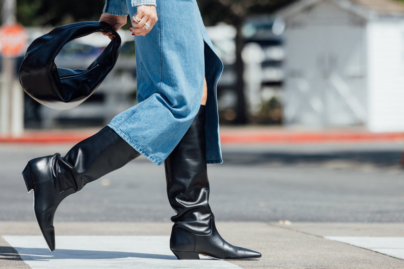 Marfa Flat Knee-High Boot - Black