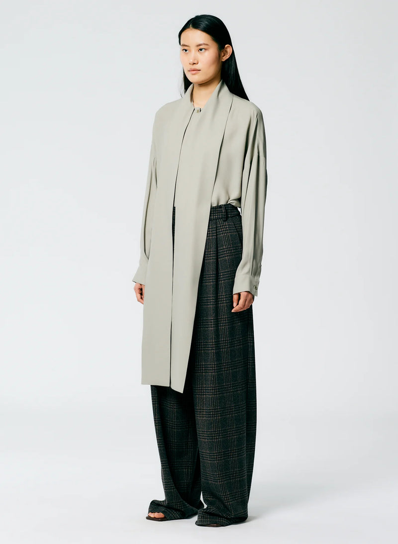 Lutz Knit Asymmetrical Pleat Stella Pant - Brown/Black Multi