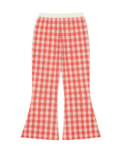 Gingham Flare Pant - Chery Combo