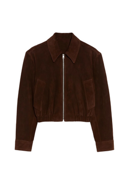 Nahla Cropped Suede Jacket - Root