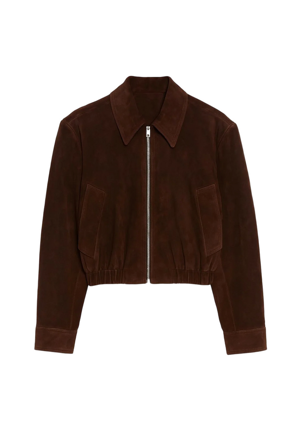 Nahla Cropped Suede Jacket - Root