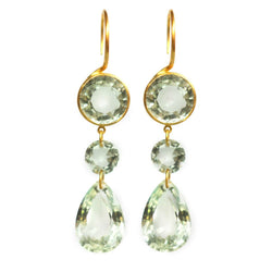 Elizabeth T Earrings - Green Quartz