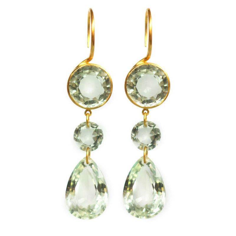 Elizabeth T Earrings - Green Quartz