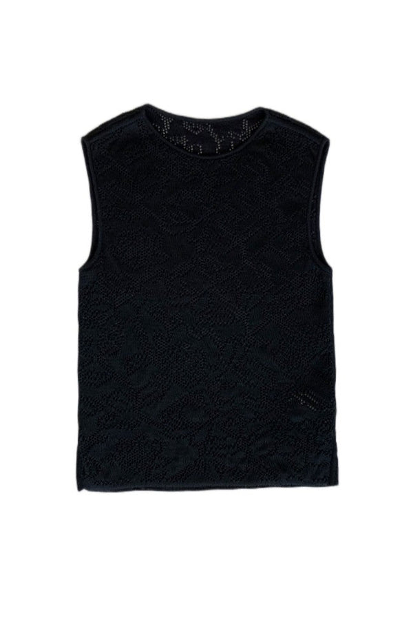 Amaranta Floral Eyelet Top - Black