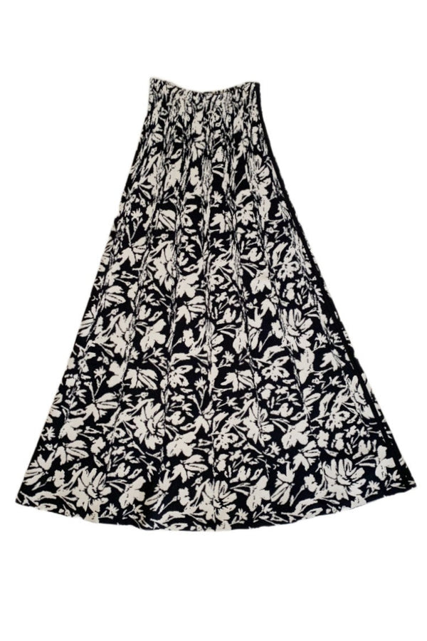 Jade Floral Skirt - Black/Vanilla