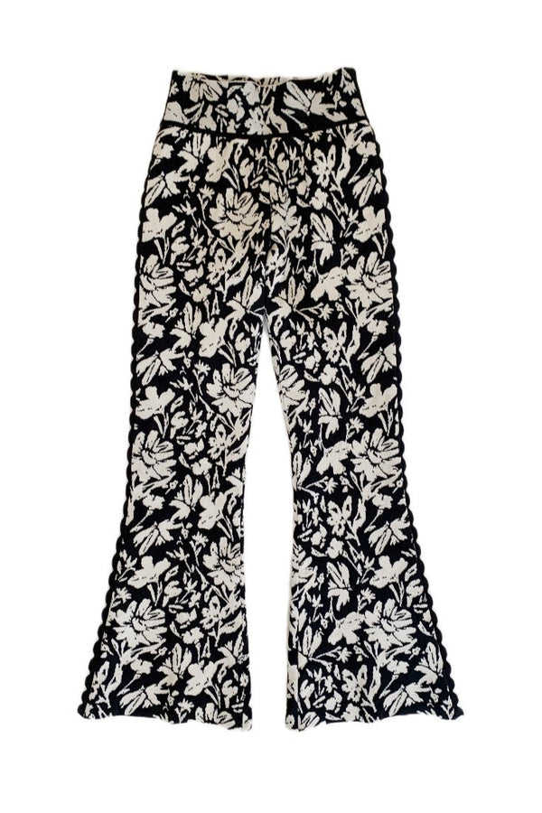 Florence Floral Pants - Black/Vanilla